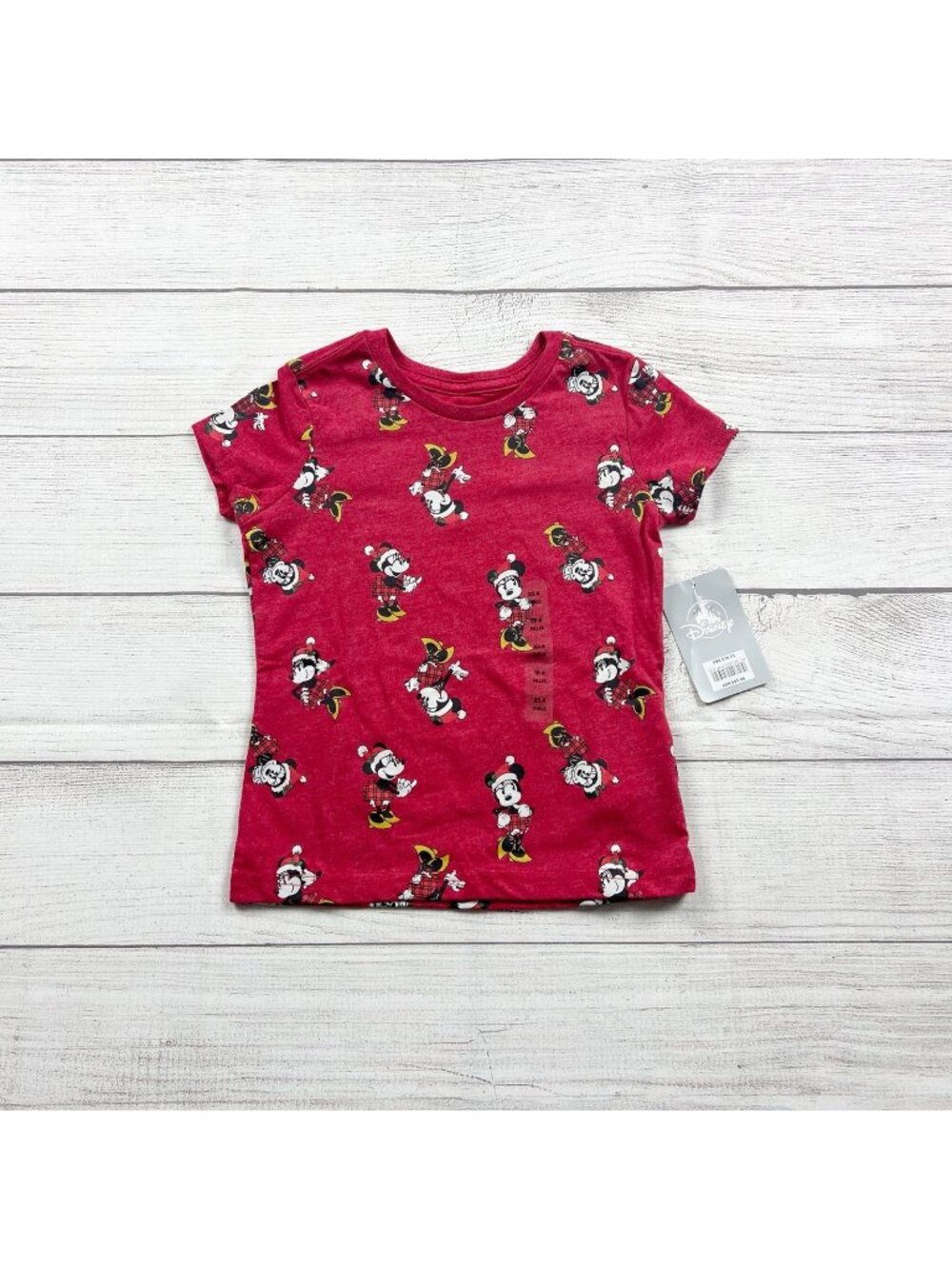Disney Parks Girls Minnie Mouse Christmas Holiday Tee XS 4 NWT